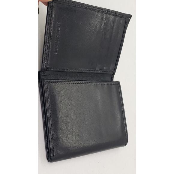 Van Heusen Black Wallet Genuine Leather Bifold Unused NWOT card Slots - Picture 2 of 7